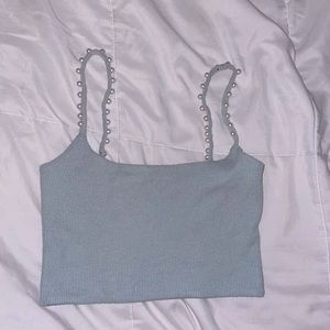 Pearl Strap Sweater Tank